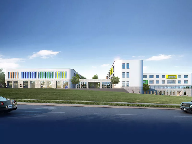 Saliekamās tērauda konstrukcijas skolas ēka