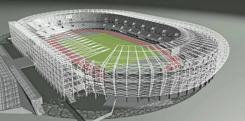 Tērauda konstrukcijas brīvdabas stadions